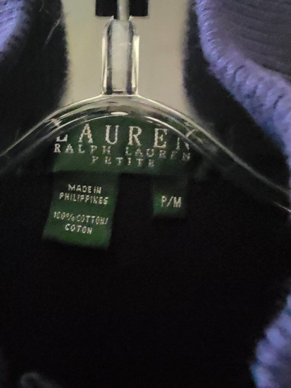 Lauren Ralph Lauren Jacket Silver Crest Snap Front Navy Size Petite Med - Picture 8 of 11